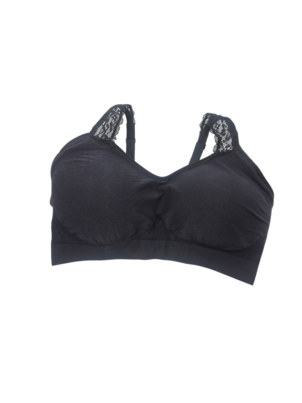 Underoutfit Adjustable Comfort Bra Lace Straps #445 3XL Black NWT + Extender